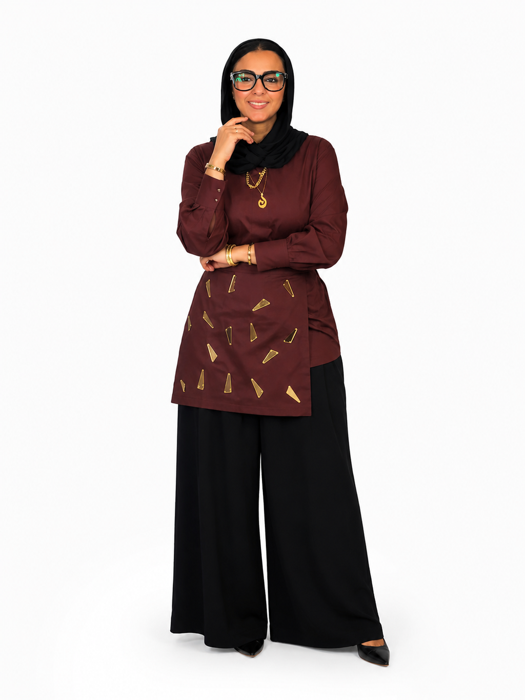 Brown Bloom Top